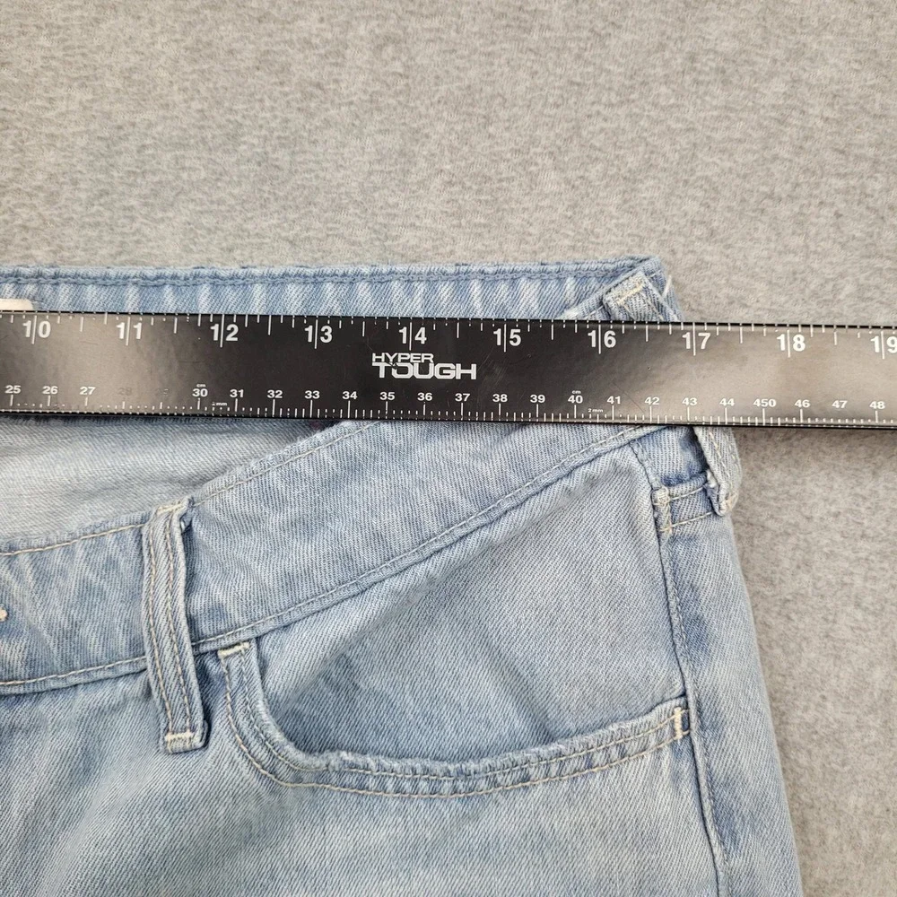 Hollister Low-Rise Baggy Jeans Womens 12R 31x29 Light Blue Distressed Raw Hem - Picture 5 of 8